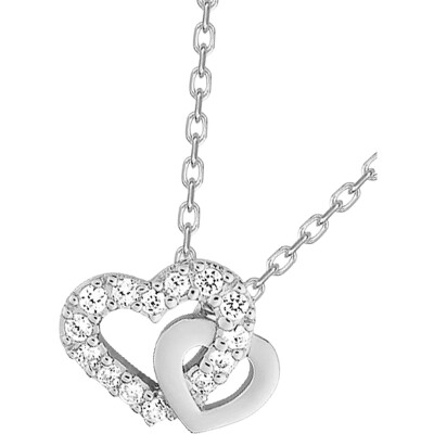Collier en argent rhodié et oxyde de zirconium