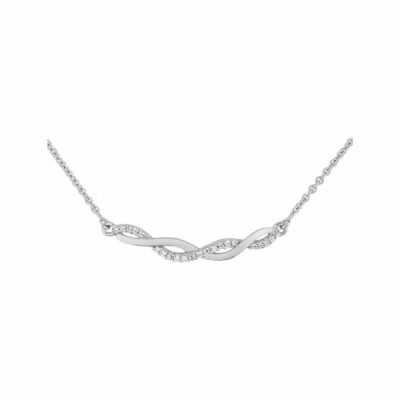 Collier en argent rhodié et oxydes de zirconium, 40cm