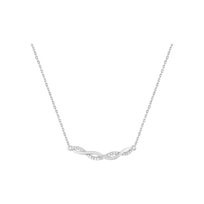 Collier en argent rhodié et oxyde de zirconium
