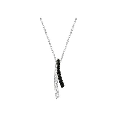 Collier en argent rhodié et oxyde de zirconium