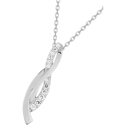 Collier en argent rhodié et oxyde de zirconium