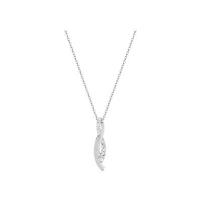 Collier en argent rhodié et oxyde de zirconium
