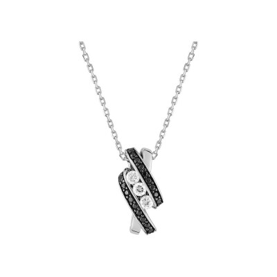 Collier en argent rhodié et oxyde de zirconium
