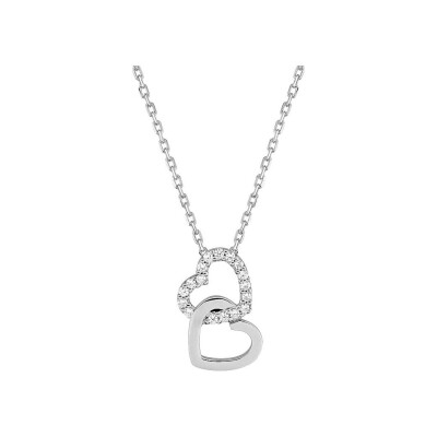 Collier en argent rhodié et oxyde de zirconium