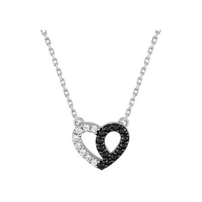Collier en argent rhodié et oxyde de zirconium