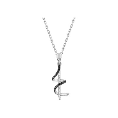 Collier en argent rhodié et oxyde de zirconium