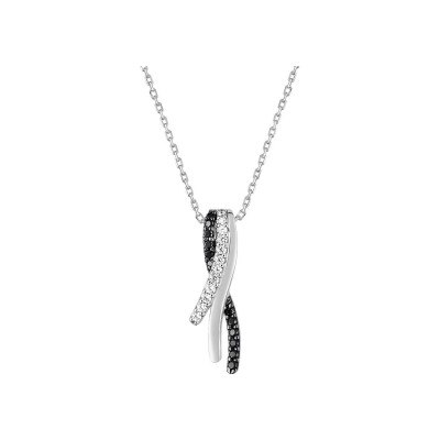 Collier en argent rhodié et oxyde de zirconium
