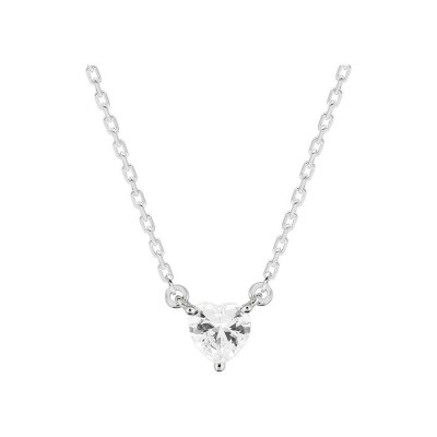Collier en argent rhodié et oxyde de zirconium
