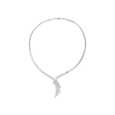 Collier en argent rhodié et oxyde de zirconium