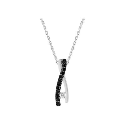 Collier en argent rhodié et oxyde de zirconium