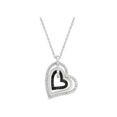 Collier en argent rhodié et oxyde de zirconium