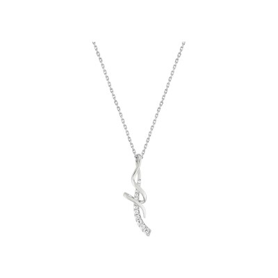 Pendentif en argent rhodié et oxyde de zirconium