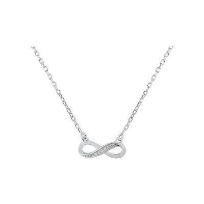 Collier en argent rhodié et oxyde de zirconium, taille 40cm