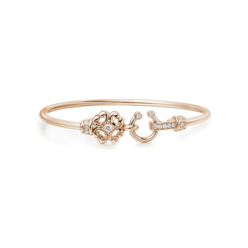 Bracelet jonc Asilah en or rose et diamants