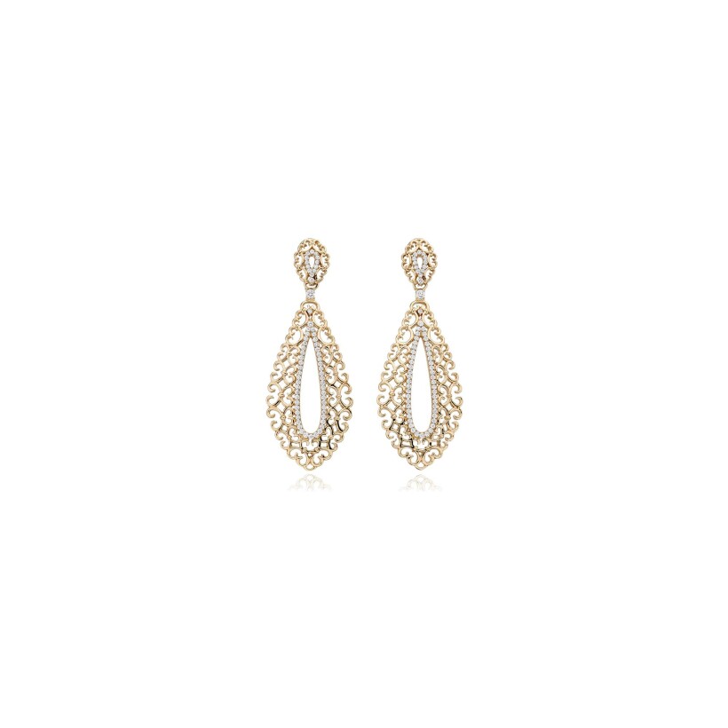 Asilah earrings, pink gold and diamonds