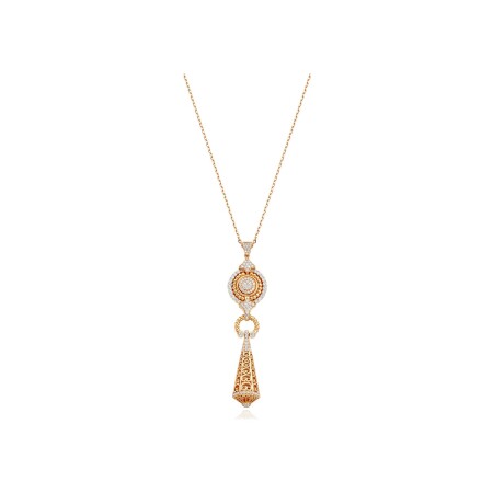 Asilah pendant, pink gold and diamonds