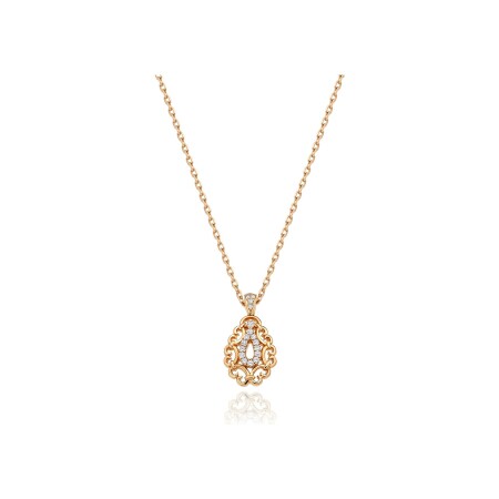 Asilah pendant, pink gold and diamonds