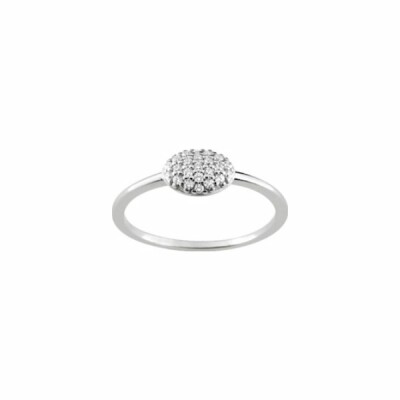 Bague en argent rhodié et oxyde de zirconium