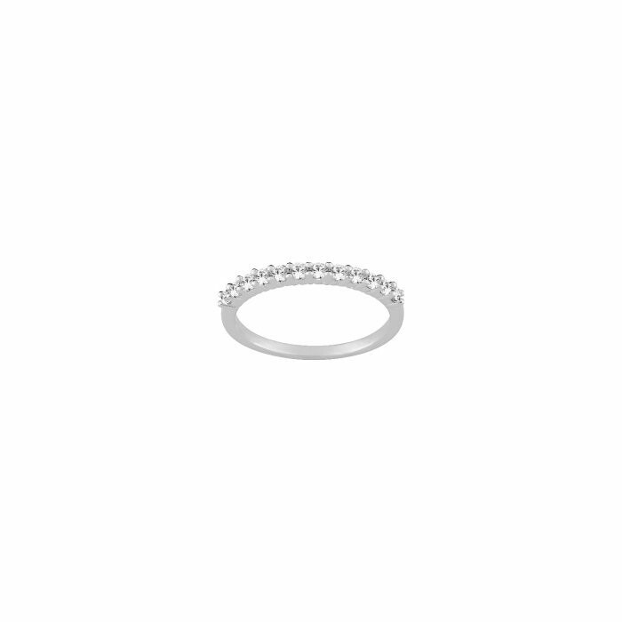 Bague en argent rhodié et oxydes de zirconium