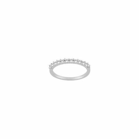 Bague en argent rhodié et oxydes de zirconium