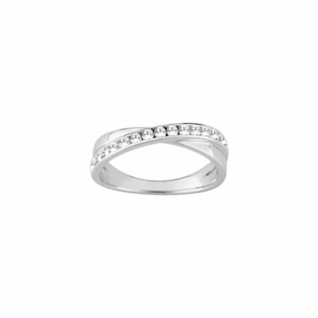 Bague en argent rhodié et oxydes de zirconium