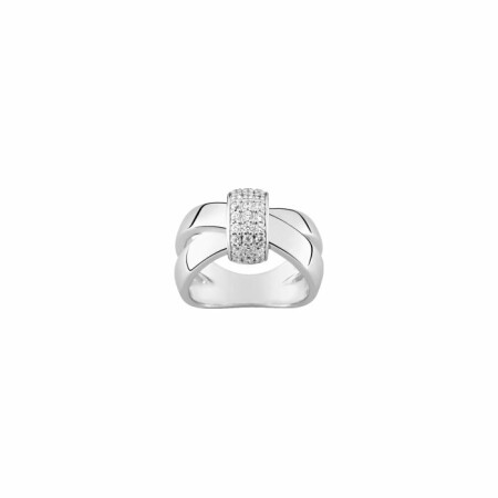 Bague en argent rhodié et oxydes de zirconium