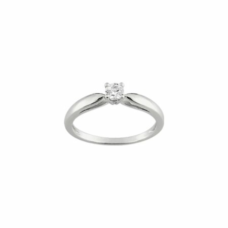 Bague en argent rhodié et oxyde de zirconium