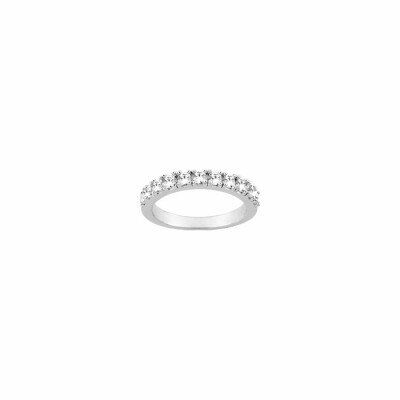 Bague en argent rhodié et oxydes de zirconium