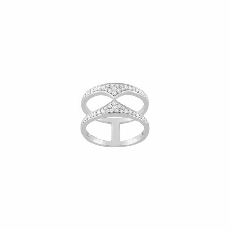 Bague en argent et oxydes de zirconium