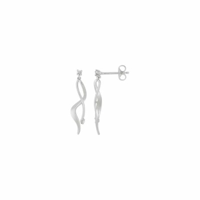 Boucles d'oreilles en argent et oxydes de zirconium