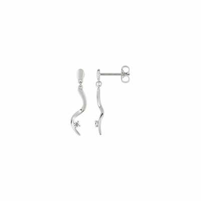 Boucles d'oreilles en argent et oxydes de zirconium