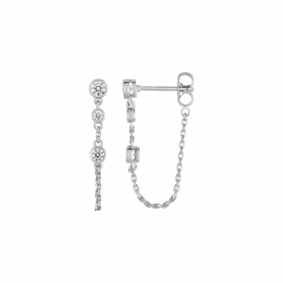 Boucles d'oreilles en argent et oxyde de zirconium