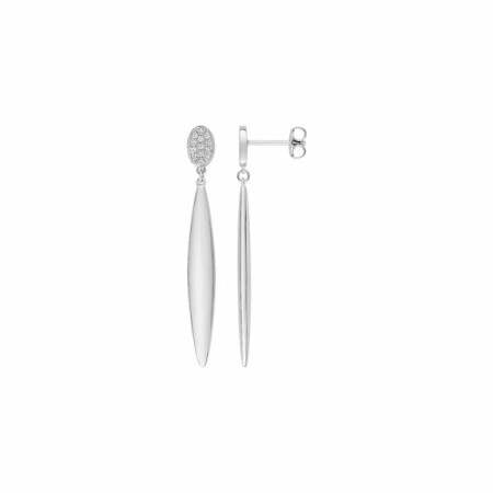 Boucles d'oreilles en argent, rhodium et oxyde de zirconium