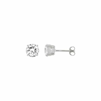 Boucles d'oreilles en argent rhodié et oxydes de zirconium