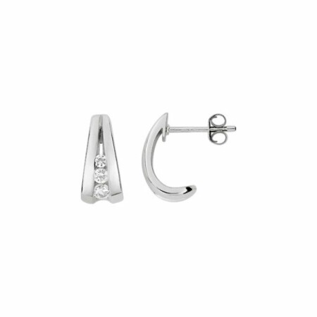 Boucles d'oreilles en argent et oxyde de zirconium