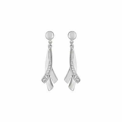 Boucles d'oreilles pendantes en argent et oxydes de zirconium