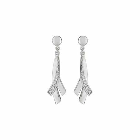 Boucles d'oreilles pendantes en argent et oxydes de zirconium