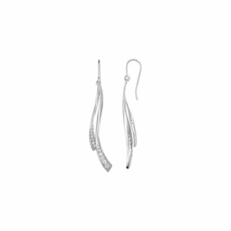 Boucles d'oreilles en argent, rhodium et oxyde de zirconium