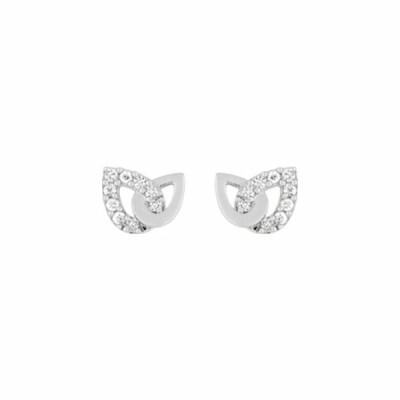 Boucles d'oreilles clous en argent rhodié et oxyde de zirconium