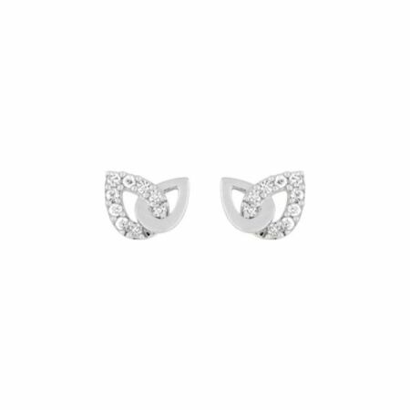 Boucles d'oreilles clous en argent rhodié et oxyde de zirconium