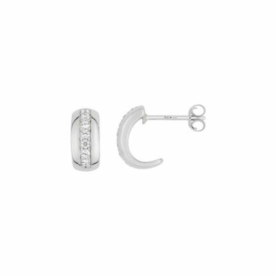 Boucles d'oreilles en argent rhodié et oxydes de zirconium