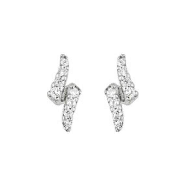 Boucles d'oreilles clous en argent rhodié et oxyde de zirconium