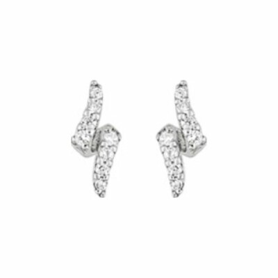 Boucles d'oreilles clous en argent rhodié et oxyde de zirconium