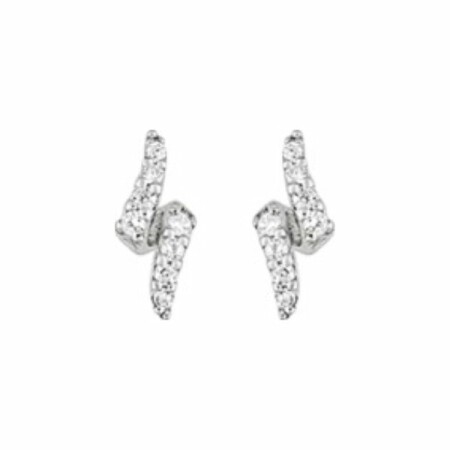 Boucles d'oreilles clous en argent rhodié et oxyde de zirconium