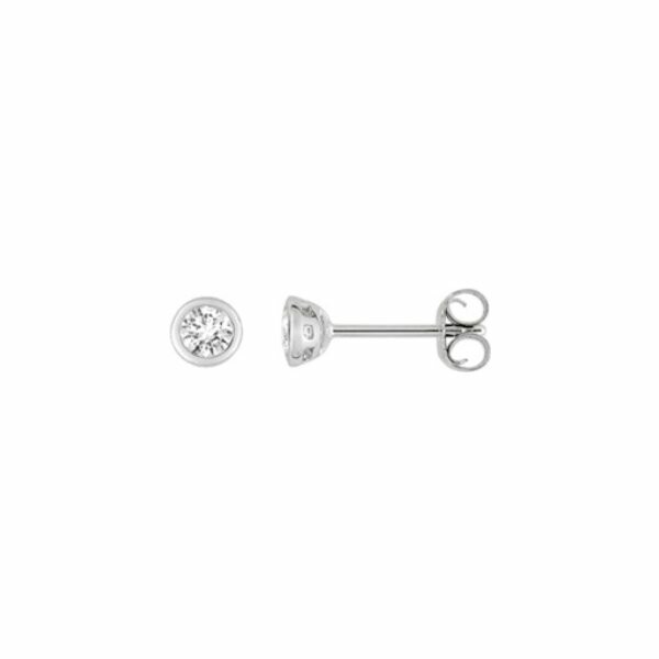 Boucles d'oreilles en argent rhodié et oxydes de zirconium