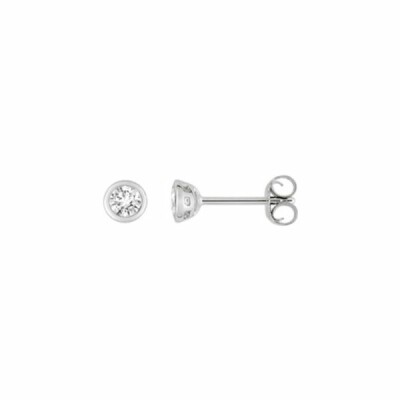 Boucles d'oreilles en argent rhodié et oxydes de zirconium