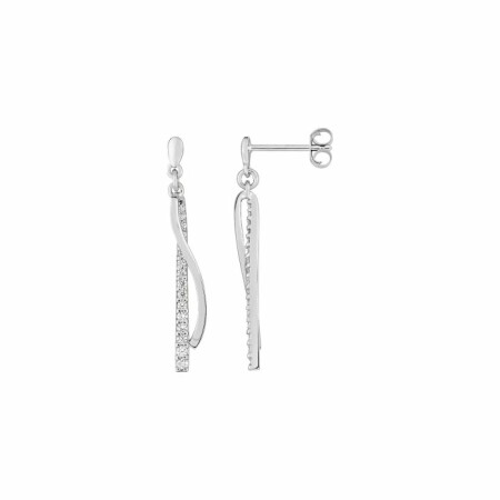 Boucles d'oreilles pendantes en argent et oxydes de zirconium