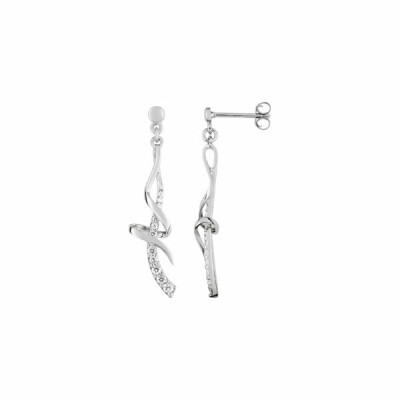 Boucles d'oreilles en argent et oxyde de zirconium