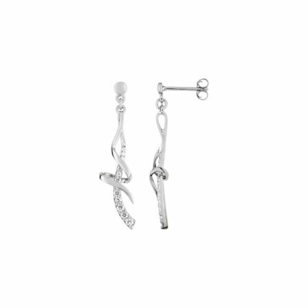 Boucles d'oreilles en argent et oxyde de zirconium