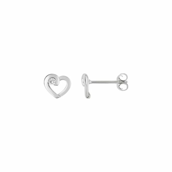 Boucles d'oreilles clous en argent rhodié et oxyde de zirconium